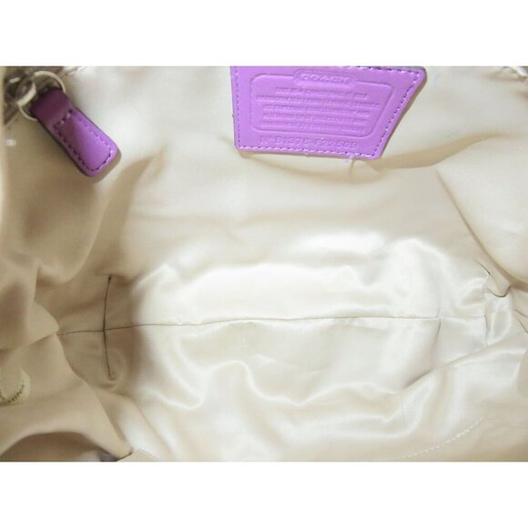 Coach 2013 Kristin Spectator Lavender & Mauve Leather Purple Colorblock Hobo Bag - Picture 7 of 13